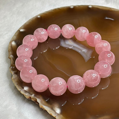 Natural Rose Quartz Crystal Bracelet 56.36g 13.7mm/bead 16 beads - Huangs Jadeite and Jewelry Pte Ltd