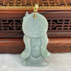 18K yellow Gold Type A Faint Green Jade Jadeite Tu Di Gong Earth God wealth Pendant - 30.0g 59.3 by 32.8 by 10.3mm - Huangs Jadeite and Jewelry Pte Ltd