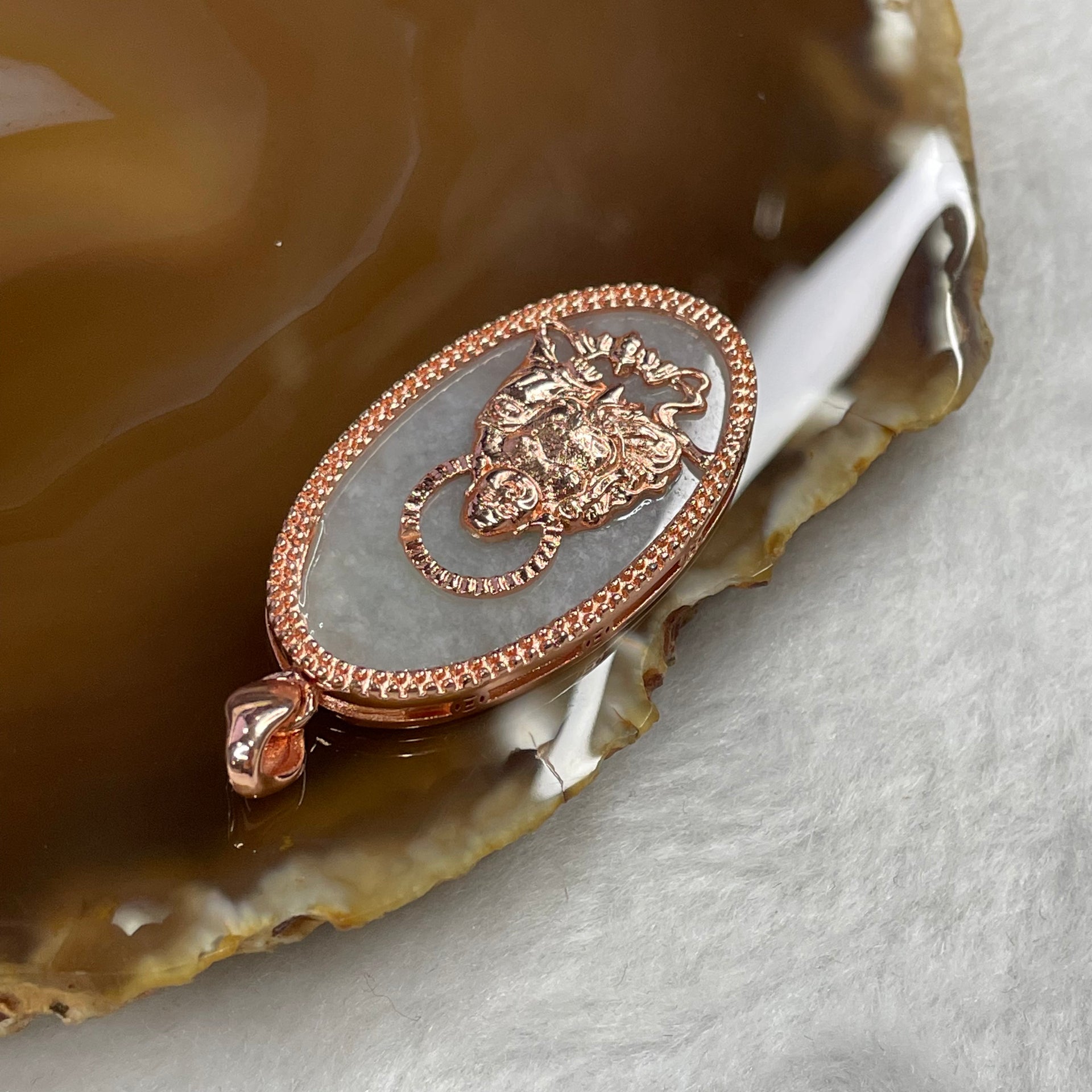 Type A Faint Green Jade Jadeite Milo Laughing Buddha with 925 Silver Pendant - 8.7g 39.8 by 22.0 by 3.9mm - Huangs Jadeite and Jewelry Pte Ltd