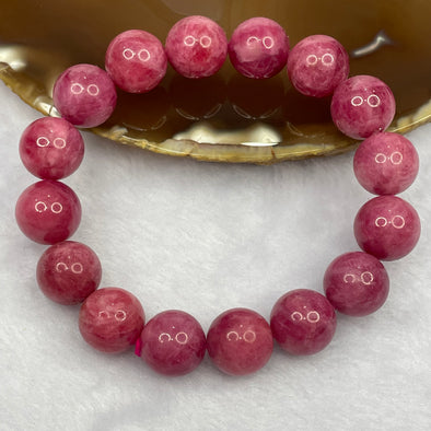 Natural Rhodonite Crystal Bracelet 68.75g 13.3mm/bead 16 beads - Huangs Jadeite and Jewelry Pte Ltd