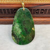 18K Yellow Gold Rare Type A Blueish Green with Dark Blueish Green Patches Jade Jadeite Authority Dragon Pendant with NGI Cert 159.56 cts 70.29 by 42.62 by 6.08mm - Huangs Jadeite and Jewelry Pte Ltd