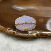 Type A Semi Icy Lavender Jade Jadeite 18k Rose Gold 11.1g 32.3 by 26.1 by 7.0mm - Huangs Jadeite and Jewelry Pte Ltd