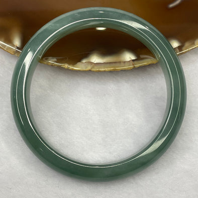 Type A Semi Icy Blueish Green Jadeite Bangle 38.46g inner diameter 55.1mm 9.7 by 7.1mm - Huangs Jadeite and Jewelry Pte Ltd