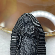 Type A Black Jade Jadeite Mother Mary 34.97g 68.7 by 33.4 by 8.2mm - Huangs Jadeite and Jewelry Pte Ltd