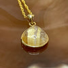 Natural Golden Rutilated Quartz 钛金 925 Silver Pendant & Chain 2.96g 22.3 by 12.9 by 5.3mm - Huangs Jadeite and Jewelry Pte Ltd