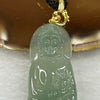 Grand Master Certified ICY Type A Green Jade Jadeite Guan Yin Pendant with 18K Gold Clasp14.07g 52.3 by 24.3 by 5.8 mm - Huangs Jadeite and Jewelry Pte Ltd