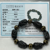 Type A Black Jade Jadeite Pixiu Bracelet - 70.13g 22.5 by 15.2 by 12.1mm/Pixiu 6 Pieces - Huangs Jadeite and Jewelry Pte Ltd