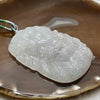 Type A Semi Icy Faint Grey Jade Jadeite Dragon Necklace - 39.0g 72.9 by 46.7 by 15.4mm - Huangs Jadeite and Jewelry Pte Ltd