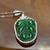 Type A Green Omphacite Jade Jadeite Leaf - 3.11g 32.8 by 16.2 by 5.6mm - Huangs Jadeite and Jewelry Pte Ltd
