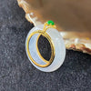 Type A Burmese Icy Jade Jadeite ring 18k yellow gold - 6.51g 27.2 by 24.8 by 7.9mm inner diameter 15.9mm US5.25 HK11.5 - Huangs Jadeite and Jewelry Pte Ltd