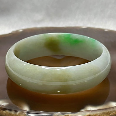 Type A Green & Yellow Jade Jadeite Bangle - 49.47g Inner Diameter 55.0mm Thickness 16.9 by 6.0mm - Huangs Jadeite and Jewelry Pte Ltd
