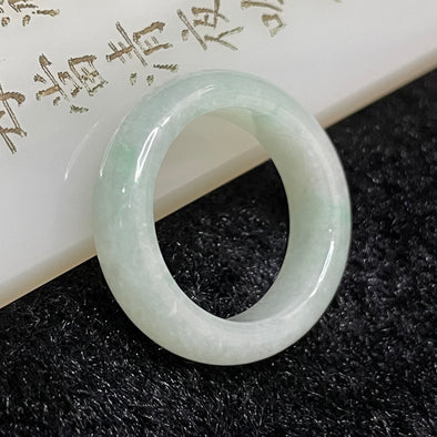 Type A Burmese Icy Faint Green Jade Jadeite Ring - 5.48g US 9 HK 20 Inner Diameter 19.5mm - Huangs Jadeite and Jewelry Pte Ltd