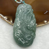 Type A Semi Icy Blueish Green Burmese Jadeite Dragon Pendant 91.78g 80.0 by 42.4 by 14.5mm - Huangs Jadeite and Jewelry Pte Ltd