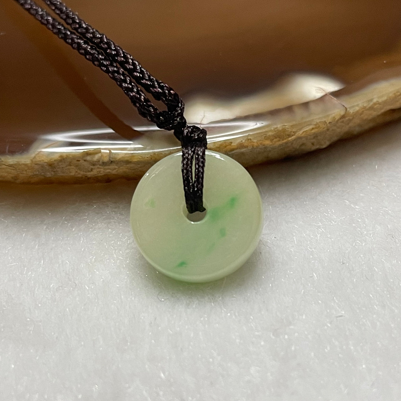 Type A Green Jade Jadeite Ping An Kou 3.42g 14.1 by 14.1 by 5.1mm - Huangs Jadeite and Jewelry Pte Ltd