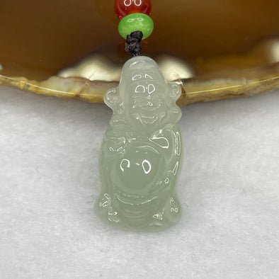 Type A Semi Icy Green Jade Jadeite Cai Sheng Ye Pendant - 7.29g 19.0 by 14.7 by 6.6mm - Huangs Jadeite and Jewelry Pte Ltd