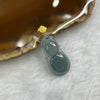Type A Icy Blueish Green Jade Jadeite Hulu Pendant with 18k Gold Filled Clasp 2.02g 24.7 by 12.9 by 3.8 mm - Huangs Jadeite and Jewelry Pte Ltd