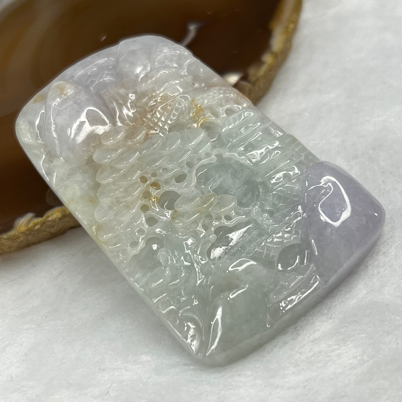 Type A 3 Colour Jade Jadeite Shan Shui 55.5g 66.5 by 42.9 by 9.4mm - Huangs Jadeite and Jewelry Pte Ltd