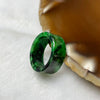 Type A Spicy Green Jade Jadeite Flat Ring 1.98g US 3 HK6 Inner Diameter 14.1mm Thickness 6.8 by 2.0mm - Huangs Jadeite and Jewelry Pte Ltd