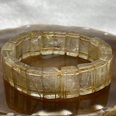 Natural Golden Rutilated Quartz Bracelet 手牌 - 67.15g 18.6 by 8.3mm/piece 20 pieces - Huangs Jadeite and Jewelry Pte Ltd