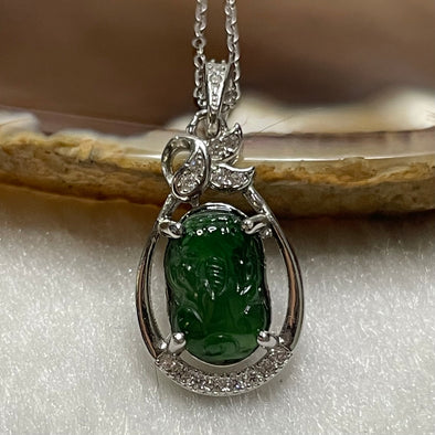 Type A Green Omphacite Jade Jadeite Pixiu - 2.29g 26.2 by 12.1 by 5.5mm - Huangs Jadeite and Jewelry Pte Ltd