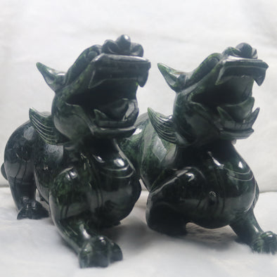 Black Jadeite Jade Pi Xiu Tian Lu Display Pair Wealth & Protection - Huangs Jadeite and Jewelry Pte Ltd