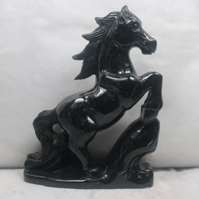 Black Jadeite Jade Horse Display Feng Shui - Huangs Jadeite and Jewelry Pte Ltd